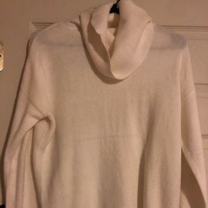 White Cowl Neck Sweater